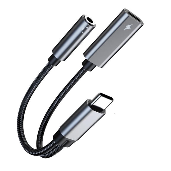 lanema 2 in 1 Type C Headphone & Charger Adapter Type C to 3.5mm Adapter for Phone 15/16