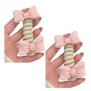 lanema 2PCS Children Spirals Hairtie Bowknot Hairband Elastic Hair Styling Accessories