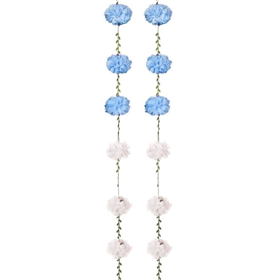 lanema 2Pcs Flower Ball Garland Ornament 8.2feet Long Floral Ball Decoration For Wedding Birthday Baby Showers Decoration