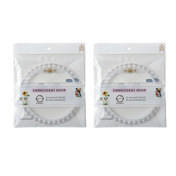 lanema 2Pcs Plastic Embroidery Hoop For Beads Painting Needlework Sewing Project