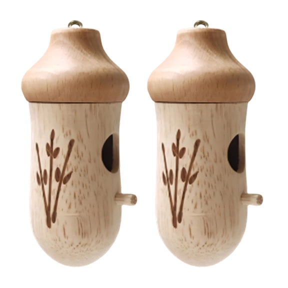 lanema 2pack Artistic Hand Carved Hummingbird Bird Feeders Durable Beeches Wood Small Bird Nesting Box for Nature Lover
