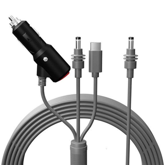 lanema 3 in 1 Vehicle Charger 1M Quick Charge Power Cord with Switches for Multiple Device Use