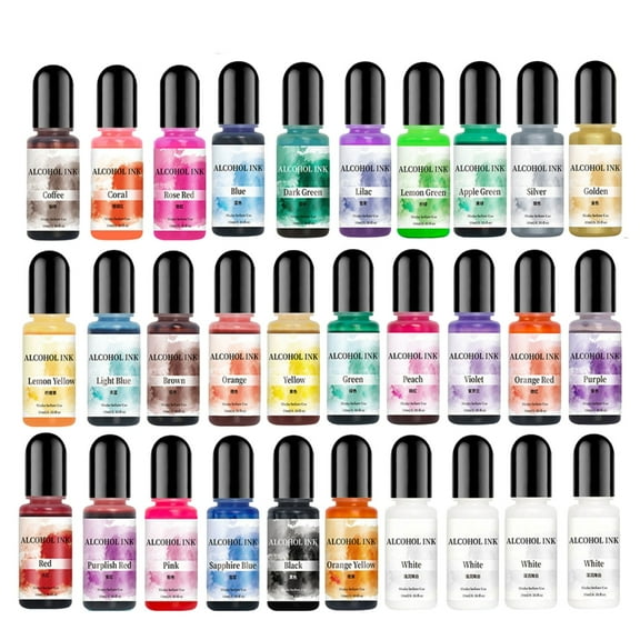 lanema 30 Bottles Ink Set Epoxy Resin Dye Jewelry Making Supplies Intense Pigment Colors Suitable for Crafting and Jewelry
