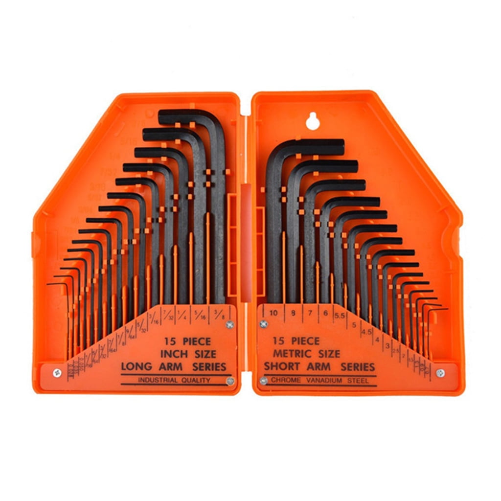 lanema 30-Piece Premium Hex for Key Allen Wrench Set, SAE and Metric Assortment, L Shape, 0.028-3/8 inch | In Storage for Case