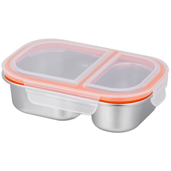 lanema 304 Stainless Steel Food Container Odor Resistant Easy Cleaning Lunch Box with 2 Comparment and Lid For Meal Preparation