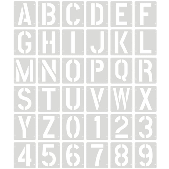 lanema 36Pieces Letter And Number Drawing Stencils Reusable PET Painting Templates Set