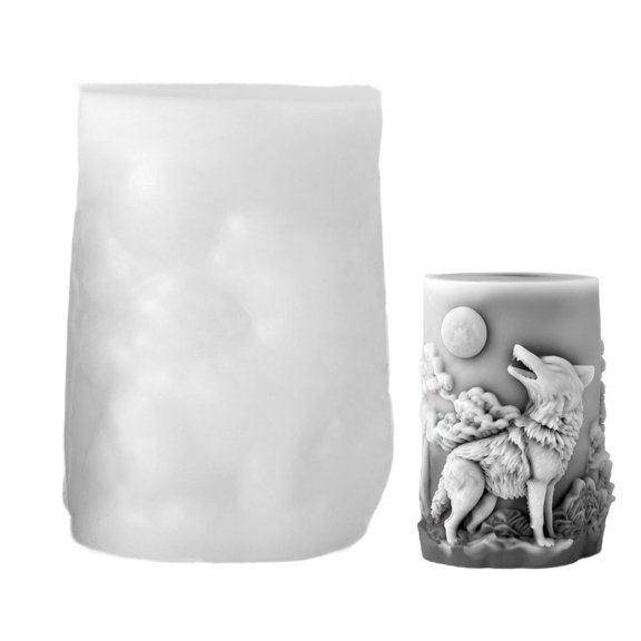 lanema 3D Wolf Head Pillar Candle Silicone Mold For Customizable Waxes Sculptures And Unique Decors Craft Projects Supplies