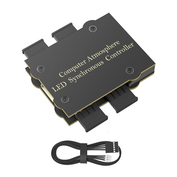 lanema 4 Port 5V 3PIN ARGB Fan LED Controller ARGB Fan LED Controller with Adjustable Brightness Speed with USB2.0 9Pin Cable