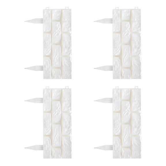 lanema 4Pcs Plastic Garden Retaining Fence Stone Look Border Panels Garden Edging