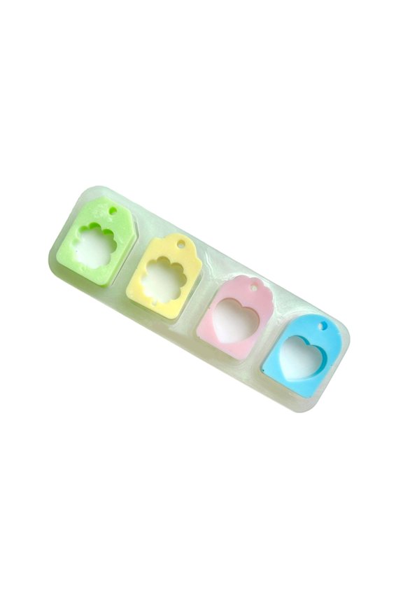 4Piece Silicone Mold Kit for Hanging Ornaments and Keychain Jewelry Making