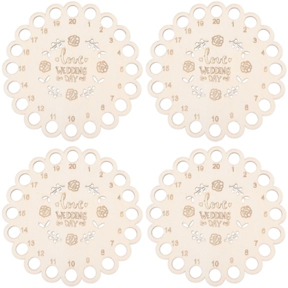 lanema 4Pieces Wood Stitching Thread Holder Disc Numbered Embroidery Floss Thread Organiser Embroidery Thread Dispenser Disc