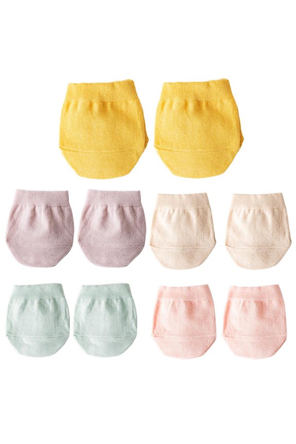 5 Pairs Women Toe Liner Half Socks Solid Candy Color Seamless Non-Skid Bottom High Invisible Breathable Forefoot