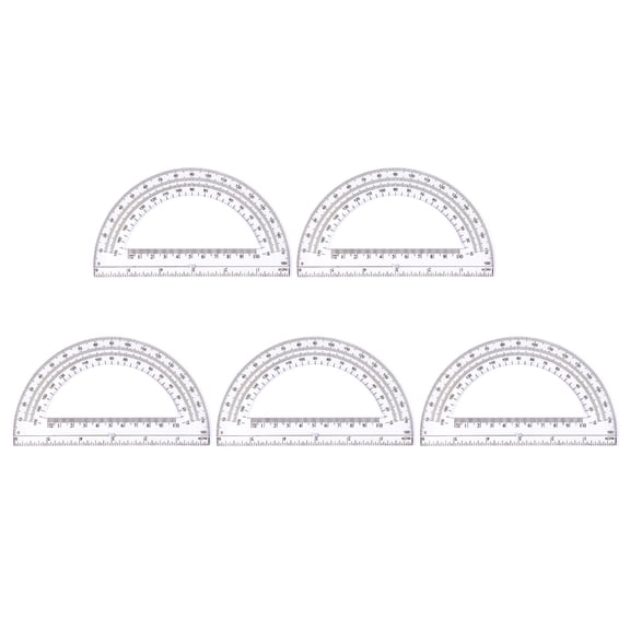 lanema 5PCS 180 Degrees Protractors Clear Protractor Angle Measurement Tool for Students Teacher Measuring Drawing Project