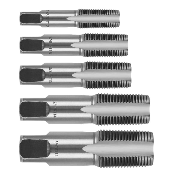 lanema 5Pcs NPT Pipe Tap Set Metal Screw Thread 1/8",1/4",3/8",1/2",3/4" Tools Set