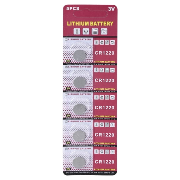 lanema CR1220 3V Lithium Metal Button Battery 5pcs CR1220 Coin Cell for Watches Gadgets