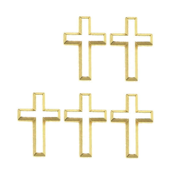 lanema 5pcs Crucifix Shaped Brooch Metal Badge Trendy Gold/Silver Tone Corsage Pins Fashion Unisex Accessory for Daily Wear