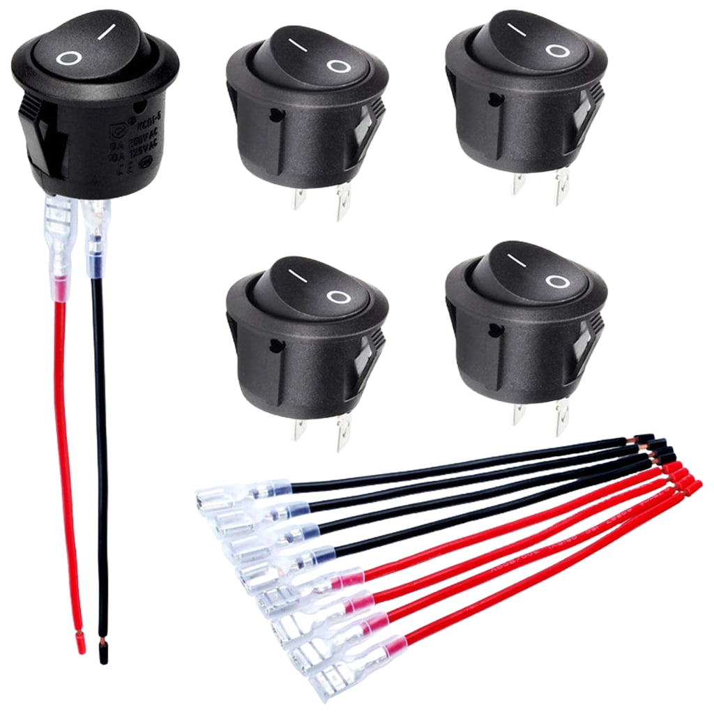Threaded Round Rocker Switch lanema 5pcs Round Rocker Switches Automotive Electronics Switches for ...