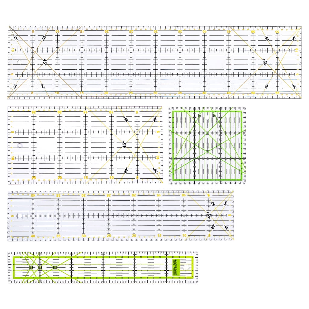 lanema 5pcs/set Rectangle Patchwork Quilting Drawing Straight Rulers Sewing Tailor Craf
