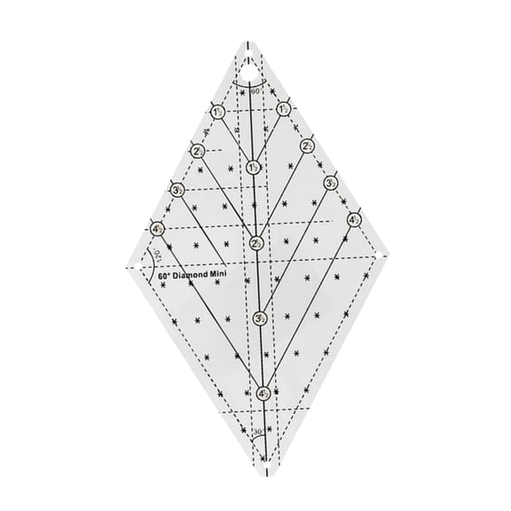 lanema 60 Degree Quilting Template Ruler Acrylic Patchwork Ruler for Sewing