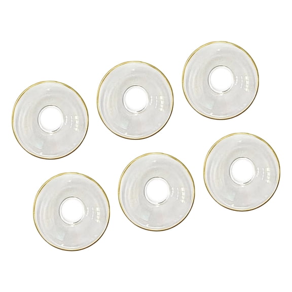 lanema 6Pcs Gold Accent Glass Wax Catchers For Candlestick Holders And Tabletop Decors