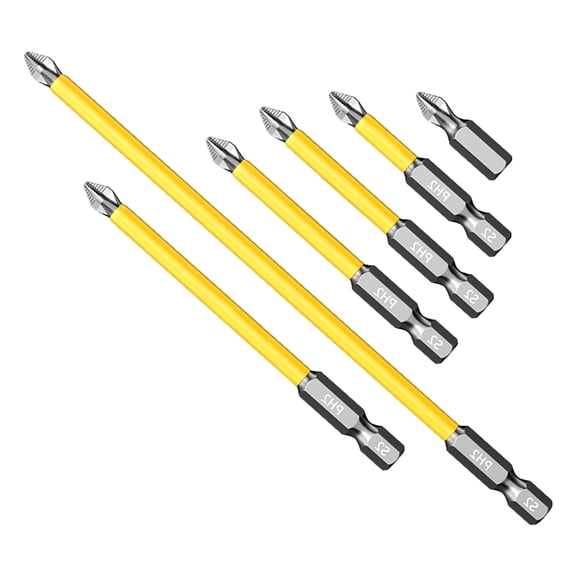 lanema 6Pcs Screwdriver Bit Set Magnetic Antislip High Hardness Impact Resistance Bit Drill Attachment Screwdriver Bit Tool