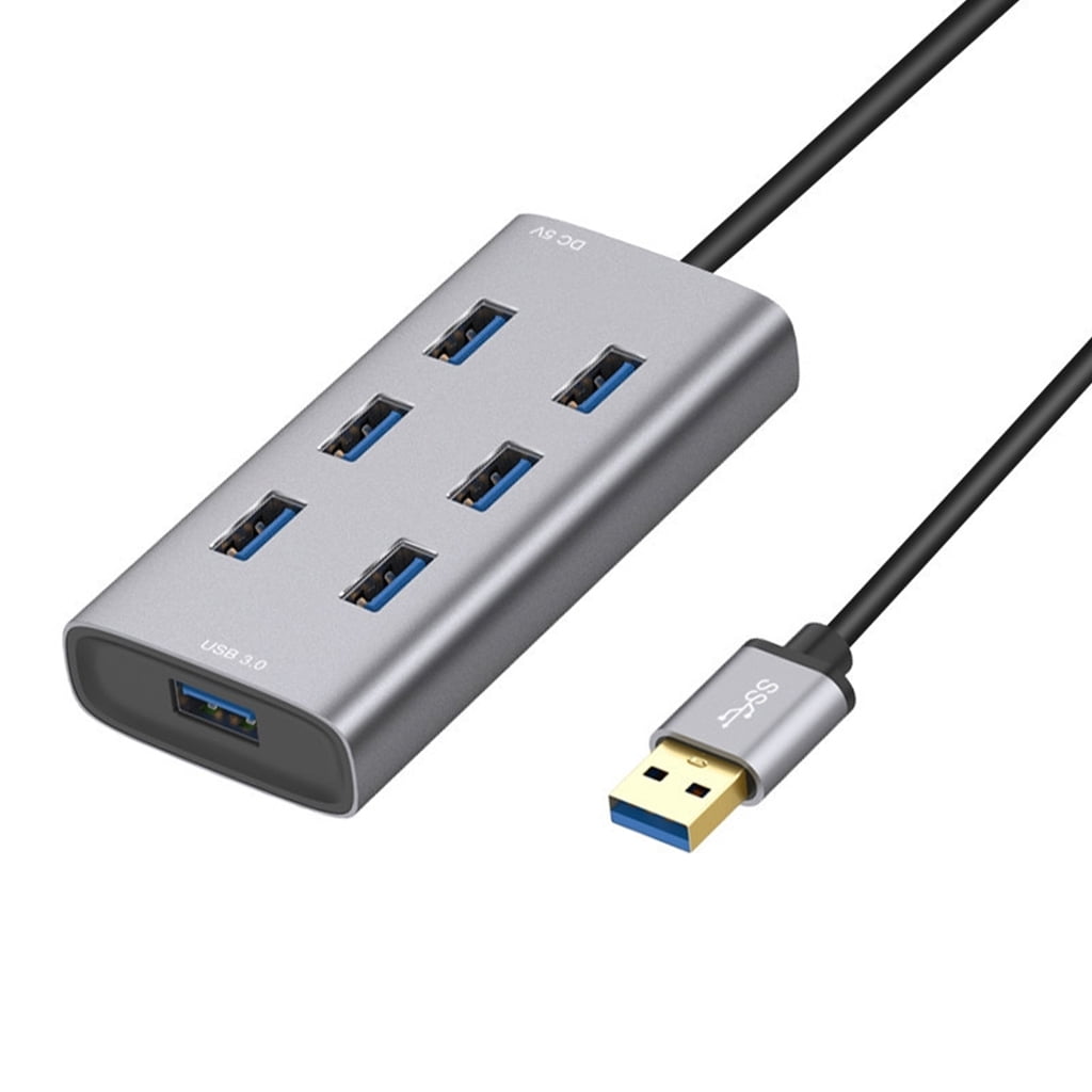 lanema 7 Ports USB 3.0 HUB, USB Extension All Aluminum Fuselage Computer Accessories with Independent Power Supply Port