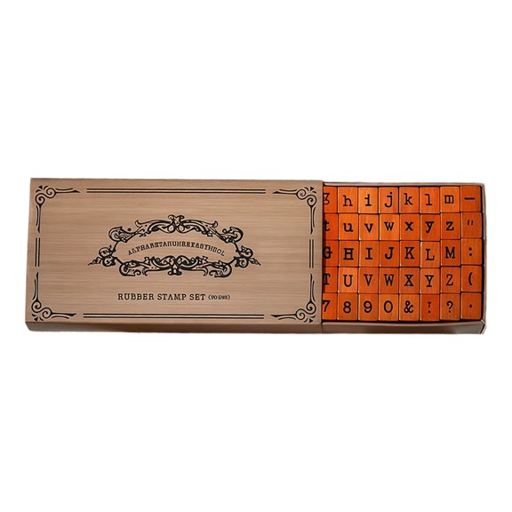 lanema 70Pcs Letter Number Symbols Stamper Wooden Rubber Stamper For Handmade Invitation Card Making Journal Planner Education