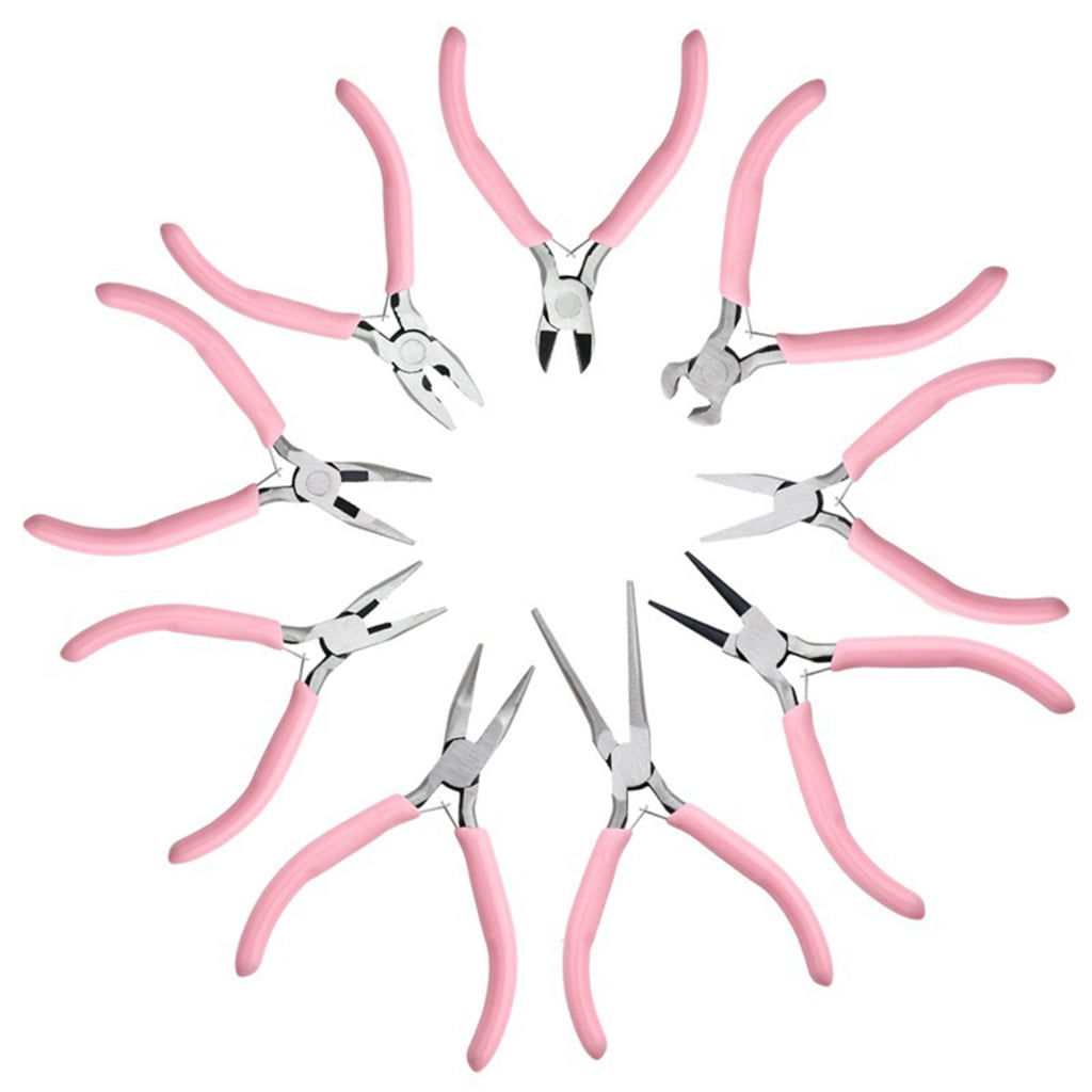 lanema 9 in 1 Jewelry Pliers Set Needle Nose Pliers Diagonal Round Nose Pliers for Crafting Jewellery Art Project for Repair