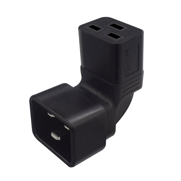lanema 90 Degree IEC320 C20 to IEC320 C19 Power Conversion Adapter, 3 Terminals Male to Female Power Connector Converter