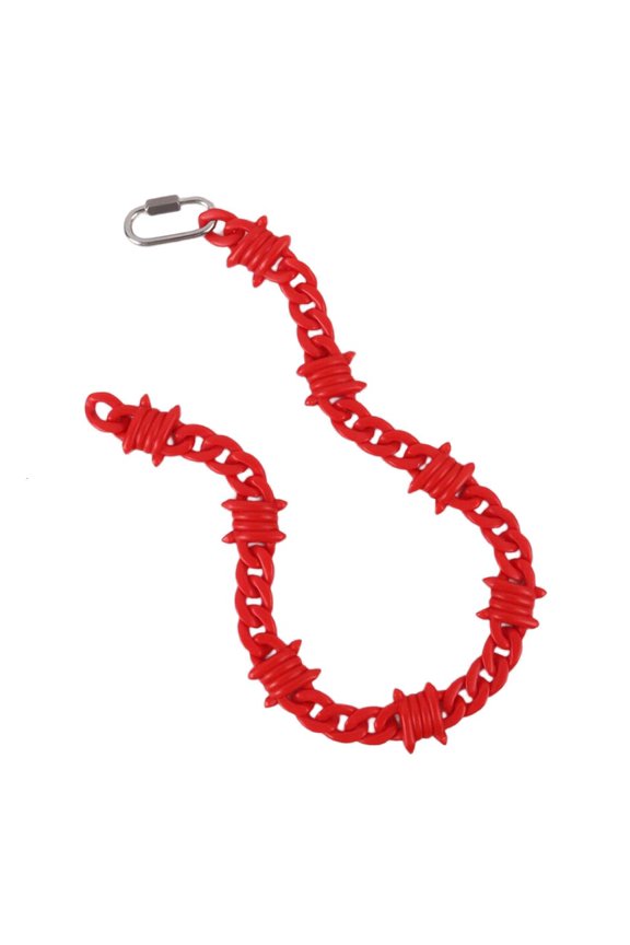 Acrylic Chain Thorns Necklace for Man Women Hip Hop Punk Barbed Choker Lock Pendant Clavicle Chain Unisex Accessory