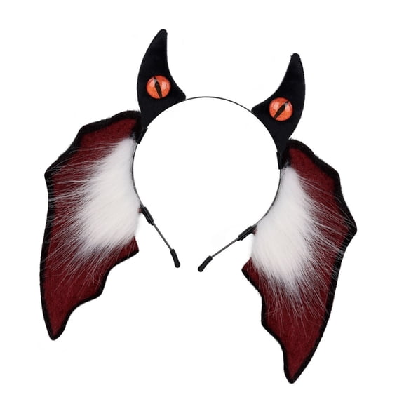 lanema Adjustable Fuzzy Bat Ears Headbands Nonslip Lightweight Design For Cosplays Themed Parties Daily Wear