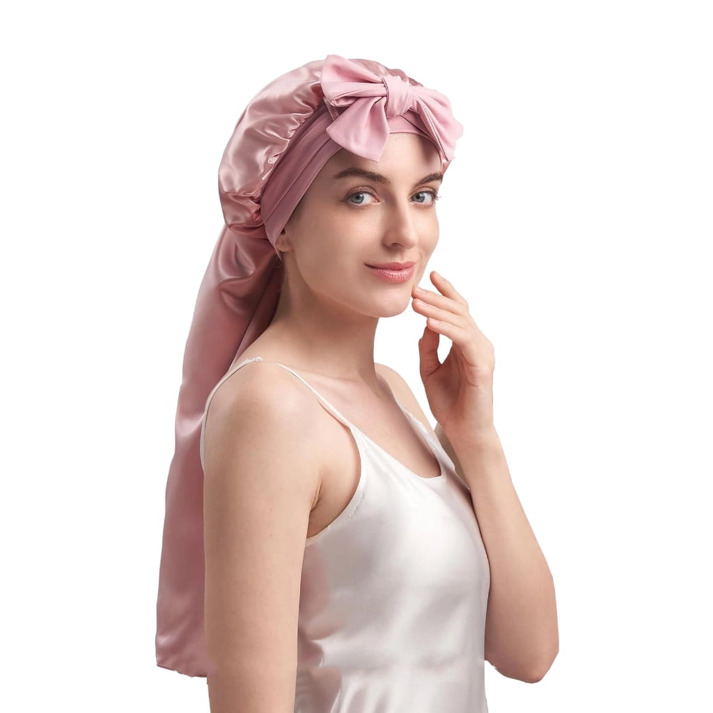 lanema Adjustable Silk Night Hair Bonnet for Women Elastic Sleeping Cap Beauty Hairwrap Elegant Elastic Bonnet Sleep Night Hat