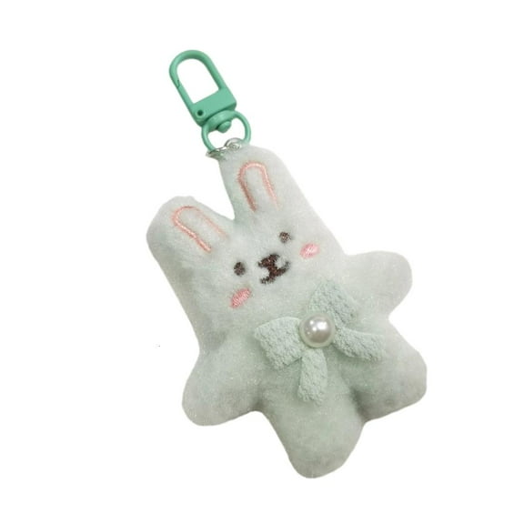 lanema Adorable Plush Rabbits Keyrings Plush Rabbits Key Chain Pendant Accessory With Pearls Tie Great Birthday