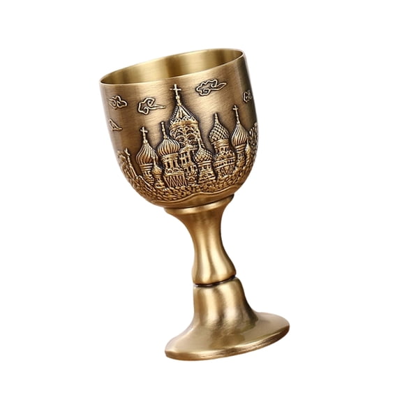 lanema Antique 25ml Shot Glass with Engrave Castles Pattern Chalice Cup For Home Decors