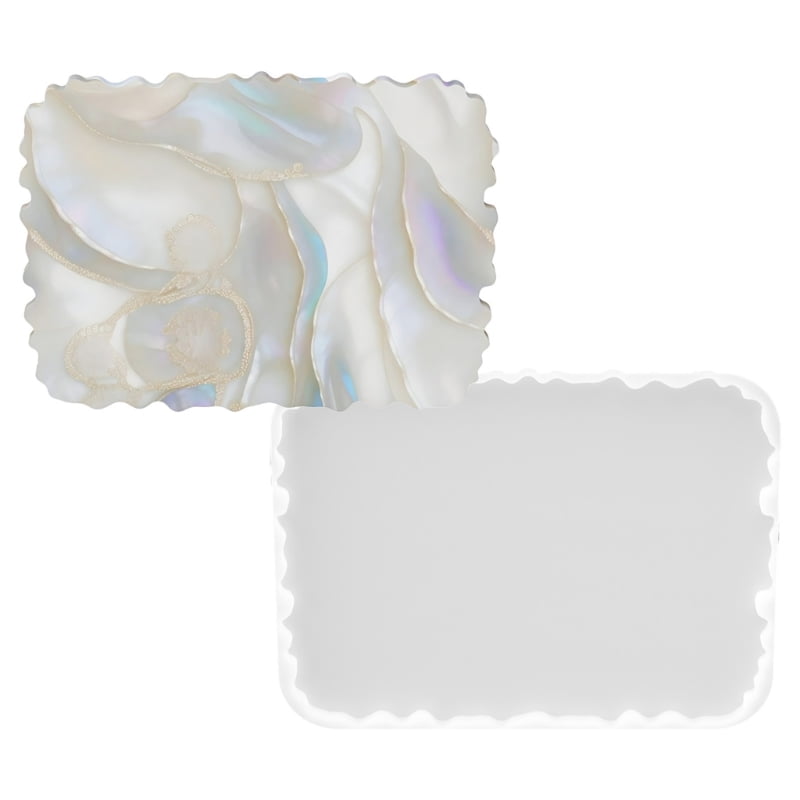 lanema Artistic Wavy Edging Resins Crafting Mold Flexible Food Grade Silicones Coasters Mould For Decorative Trays making Tool