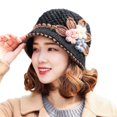 thumbnail image 1 of lanema Autumn Travel Crochet Bucket Hat Ladies Commute Camping Taking Photo Fisherman Hat with Flower Pattern for Girlfriend, 1 of 20