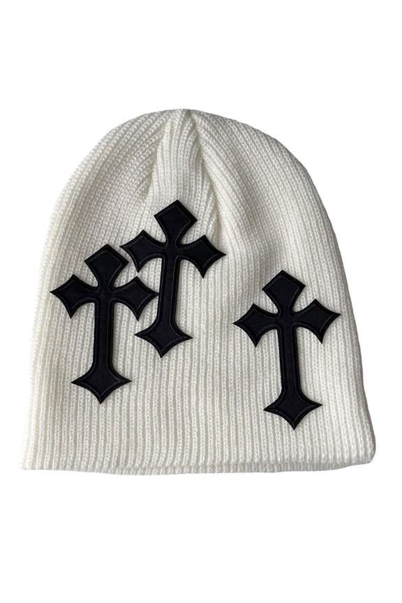 Autumn Winter Beanie Women Knitted Hat Hip Hop Handmade Dark for Cross Hat for A