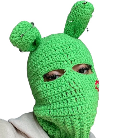 lanema Balaclava Hat Funny Crocheted Hat for Women Men - Picture Props