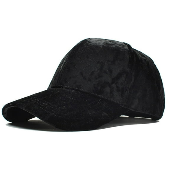lanema Baseball Cap Adjustable Size Outdoor Unisex Pleuche Velvet Solid Color Hat