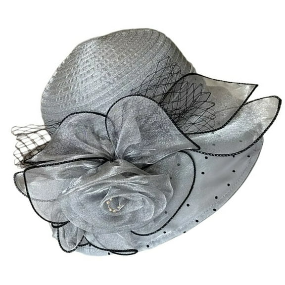 lanema Beach Bowler Hat Organza Cloch for Women Girls Party Wedding Sun Hat Girls Church Hat for Summer