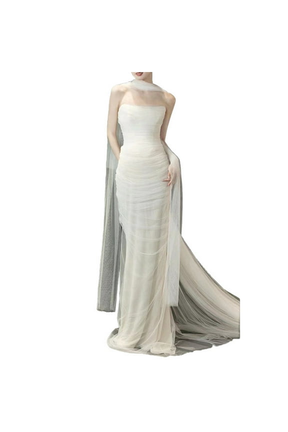 Beach Wedding Bridal Gowns Backless Bridal Gowns Exquisites Long Train Vestidos for Bridal and Gala Event