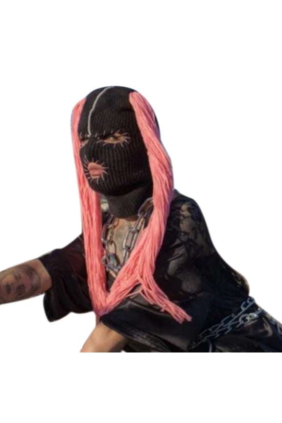 Beanie Knit Hats Warm Winter Balaclava Full Face Caps Wig Decorations Ski Masks