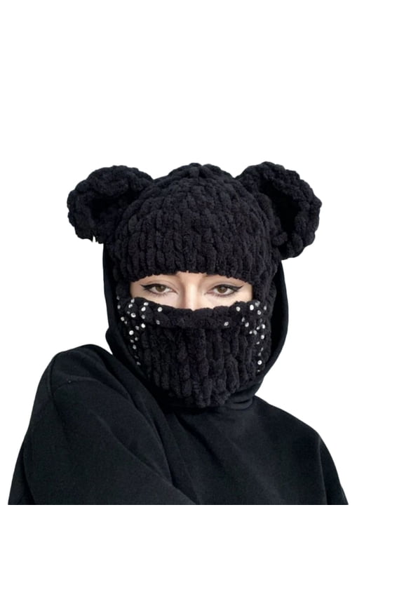 Bear Ear Balaclava Bear Ear Hat Scarf Funny Hooded Beanie Balaclava