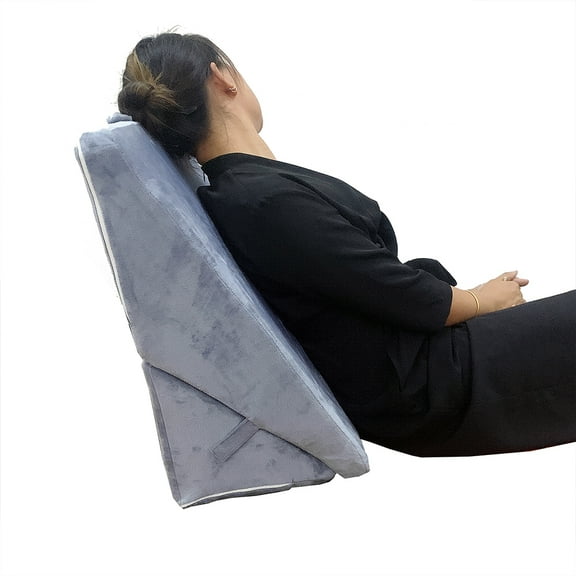 lanema Bed Wedge Pillow for Sleeping, Memory Foam Top Adjustable Folding Incline Cushion, Elevated Support Triangle Pillow