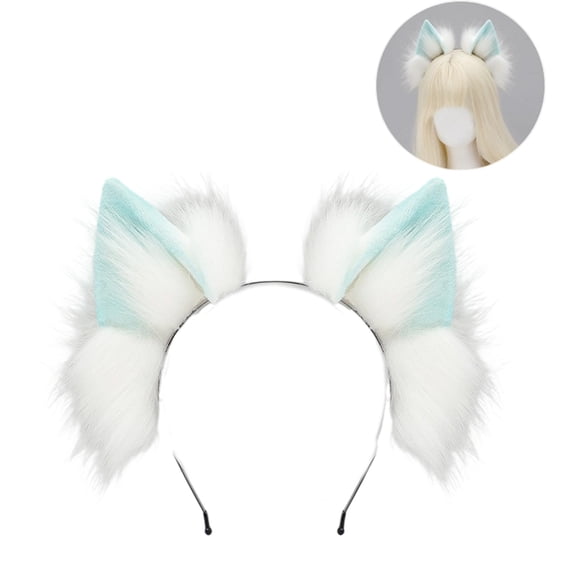 lanema Bendable Wolf Ear Hairband Roleplay Accessory Soft Faux Furs Headpiece For Women