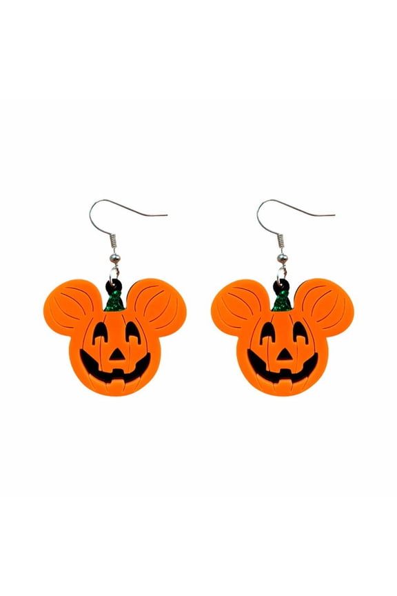 Black Pumpkin for Sparkle Eardrops Horror Funny Ghost for Head Cherry Earrings H