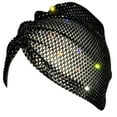 thumbnail image 1 of lanema Bling Rhinestone Beanie Glitter Crystal Fishnet Mesh Hat Nightclub Elastic Hat, 1 of 20