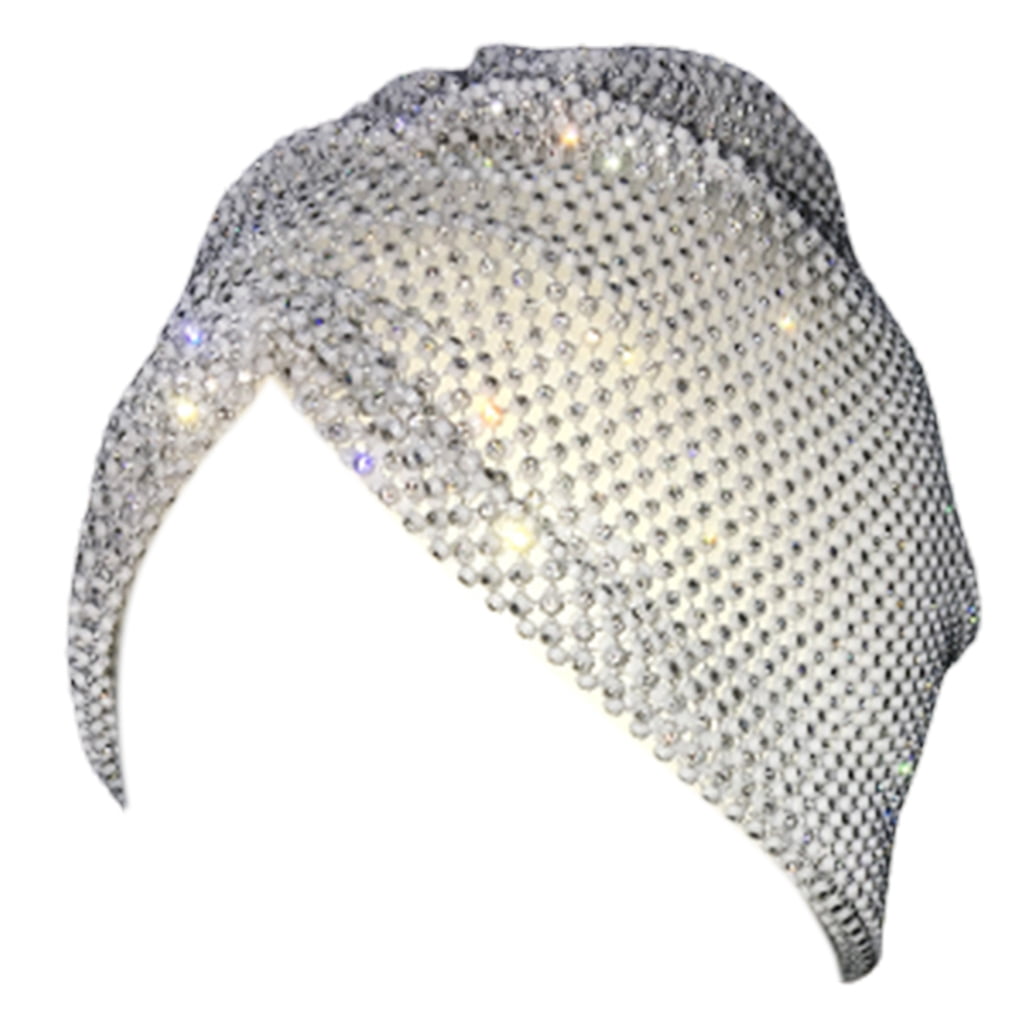 lanema Bling Rhinestone Beanie Glitter Crystal Fishnet Mesh Hat ...