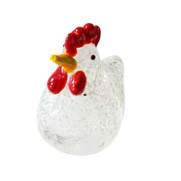 lanema Blown Glass Chicken Figurine Handmade Art Glass Rooster Statue Sculptures