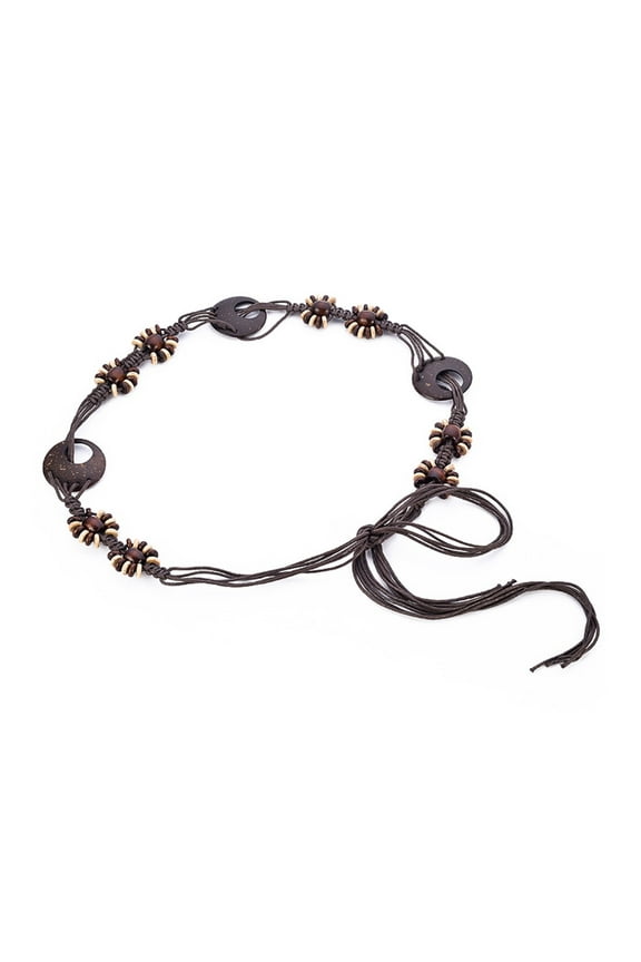 Bohemian Handmade Braided Waist Rope for Women Beads Decors Shirt Dress Belt